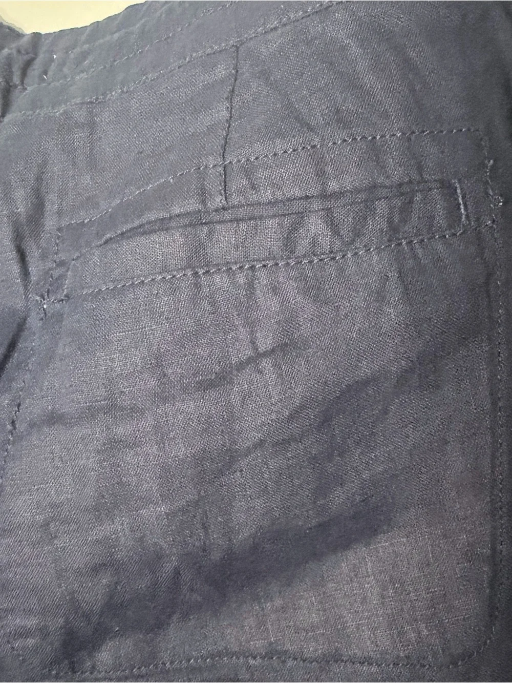 Women’s Navy Linen Relaxed Fit Pants